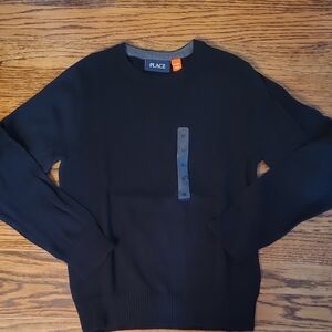 Children's Place Boys Classic Black Crewneck Sweater